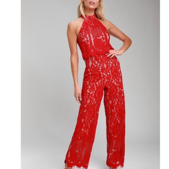 lulus jumpsuit red